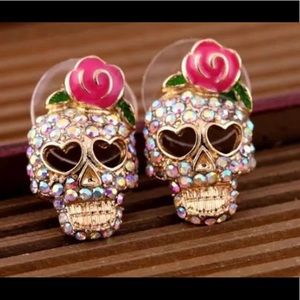 💰Bundle 3 For $15 deal Jeweled Sugar Skull Earrings